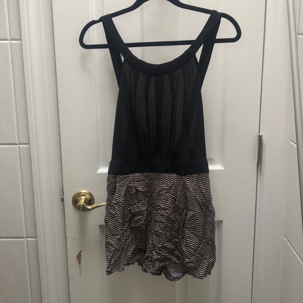 Black and printed romper